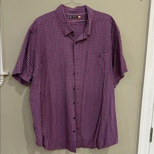 Daniel Cremieux Men's Casual Checkered Shirt in Red and Blue